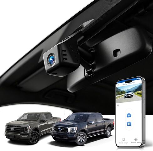 4K Dash Cam for Ford F150/F250 2021-2025 Raptor Lariat Limited King Ranch, OEM Style Front Camera 64GB SD Night Vision Loop Recording G-Sensor App Playback in Kuwait