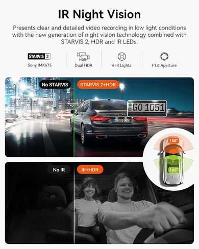 【الحزمة: كاميرا Vantrue N2X الأمامية والداخلية + حامل كأس شفط GPS】 كاميرا داش كام مزدوجة، كاميرا كابينة بالأشعة تحت الحمراء، STARVIS 2، نظام تحديد المواقع العالمي (GPS)، وضع ركن السيارة لمدة 24 ساعة، كاميرا داش واي فاي لسائقي سيارات الأجرة اليومية في Ride in Kuwait