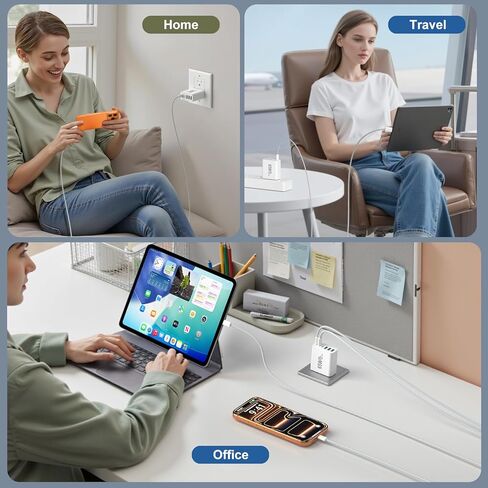 كتلة شاحن USB C 65 وات، Costyle متعدد المنافذ سريع USB C شاحن حائط قابس محول الطاقة PD 45W نوع C كتلة شحن لهاتف iPhone 17 16e 15 14 13 12 11 Pro Max Pad Galaxy S26 Ultra Tablet in Kuwait
