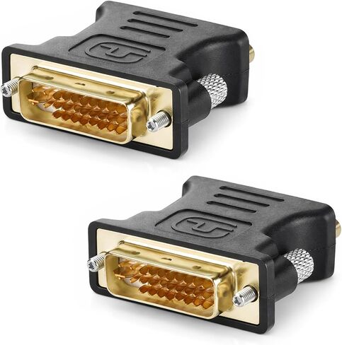 2 قطعة محول DVI إلى VGA، DVI ذكر إلى VGA أنثى عالي السرعة DVI-I24+5 محول منافذ 24+1 Pin VGAto DVICable لـ DVD HDTV Plasma وجهاز العرض in Kuwait