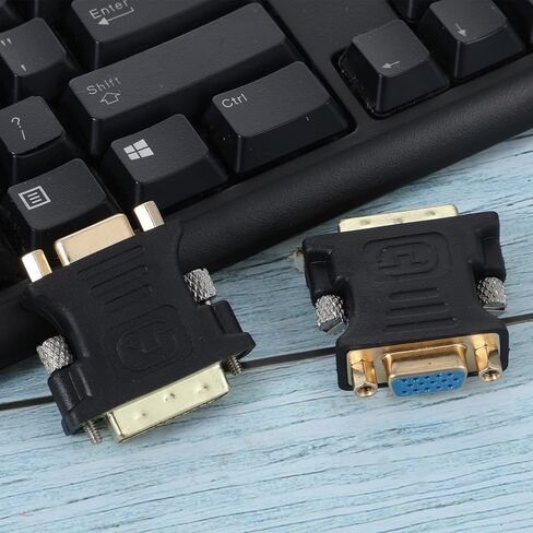 2 قطعة محول DVI إلى VGA، DVI ذكر إلى VGA أنثى عالي السرعة DVI-I24+5 محول منافذ 24+1 Pin VGAto DVICable لـ DVD HDTV Plasma وجهاز العرض in Kuwait