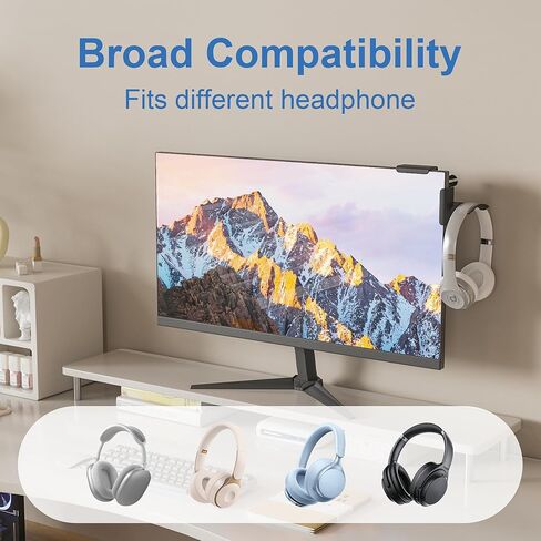 حامل سماعة رأس للشاشة، حامل سماعة رأس بلاستيكي، حامل سماعة رأس مناسب لأجهزة AirPods Max وSony وBose وBeats والمزيد (أسود) in Kuwait