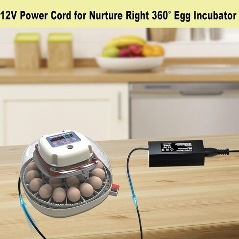 12V Power Cord for Nurture Right 360° Egg Incubator Compatible with Nurture Right 360° Egg Incubator Charger Power Adapter Cord in Kuwait