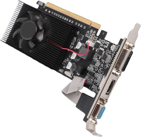 بطاقة رسومات Yosoo Health Gear GT210 بسعة 1 جيجابايت DDR3 64 بت، بطاقة ألعاب PCIe 2.0 بسرعة 589 ميجاهرتز مع واجهة وسائط متعددة عالية الدقة DVI VGA لأجهزة كمبيوتر الوسائط المتعددة المكتبية in Kuwait