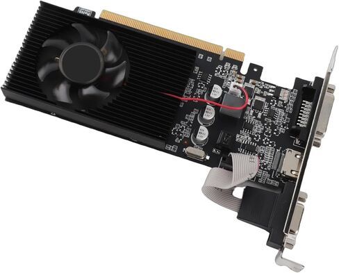 بطاقة رسومات Yosoo Health Gear GT210 بسعة 1 جيجابايت DDR3 64 بت، بطاقة ألعاب PCIe 2.0 بسرعة 589 ميجاهرتز مع واجهة وسائط متعددة عالية الدقة DVI VGA لأجهزة كمبيوتر الوسائط المتعددة المكتبية in Kuwait