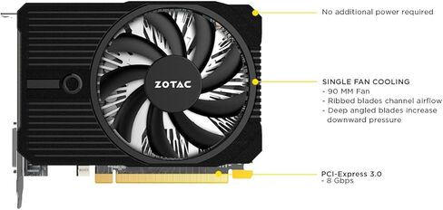 ZOTAC GeForce GTX 1050 Ti Mini, 4GB GDDR5 DisplayPort 128-bit Gaming Graphic Card (ZT-P10510A-10L) (Renewed) in Kuwait