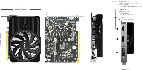 ZOTAC GeForce GTX 1050 Ti Mini, 4GB GDDR5 DisplayPort 128-bit Gaming Graphic Card (ZT-P10510A-10L) (Renewed) in Kuwait