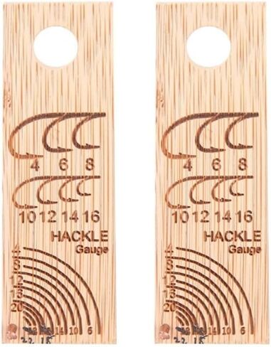 2PCS Wooden Fly Tying Gauge – Compact 7.6cm Fish Hook Measuring Ruler for Hook Size Comparison & Tackle Organization, Lightweight Wooden Tool in Kuwait