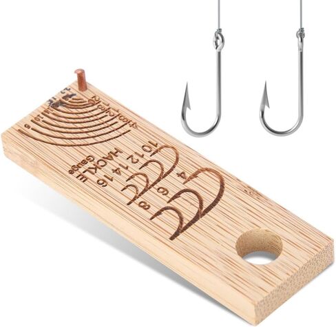 2PCS Wooden Fly Tying Gauge – Compact 7.6cm Fish Hook Measuring Ruler for Hook Size Comparison & Tackle Organization, Lightweight Wooden Tool in Kuwait