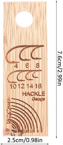 2PCS Wooden Fly Tying Gauge – Compact 7.6cm Fish Hook Measuring Ruler for Hook Size Comparison & Tackle Organization, Lightweight Wooden Tool in Kuwait