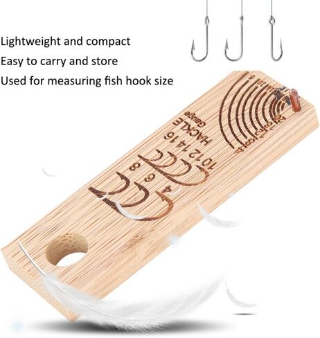 2PCS Wooden Fly Tying Gauge – Compact 7.6cm Fish Hook Measuring Ruler for Hook Size Comparison & Tackle Organization, Lightweight Wooden Tool in Kuwait