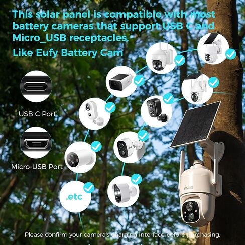 Vicohome C6S Security Camera Wireless Outdoor and 5W 5V Solar Panel,Battery Powered,Easy to Setup,PIR Motion Detection,Two Way Audio, Audible Flashlight Siren in Kuwait