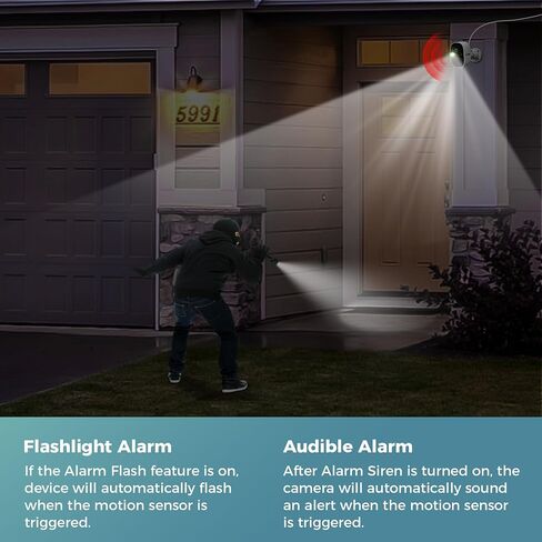 Vicohome C6S Security Camera Wireless Outdoor and 5W 5V Solar Panel,Battery Powered,Easy to Setup,PIR Motion Detection,Two Way Audio, Audible Flashlight Siren in Kuwait