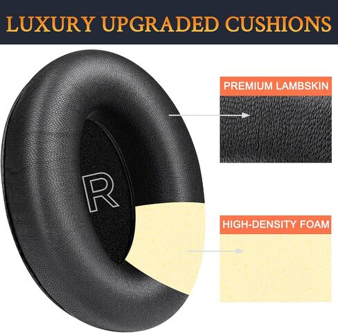SOULWIT Lambskin Replacement Ear Pads for Bose A30 Aviation Headset, Earpads Cushions with High-Density Noise Isolation Foam - Black in Kuwait