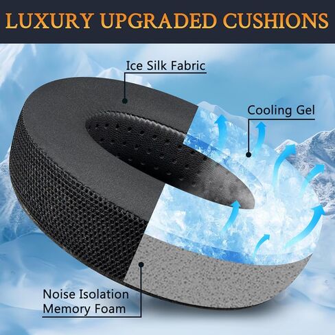 استبدال وسائد الأذن من جل التبريد من SOULWIT لسماعات الرأس Philips Fidelio X2HR/X3/X2/X1S، ووسائد الأذن بنسيج الحرير الجليدي، وإسفنج عالي الكثافة - أسود in Kuwait