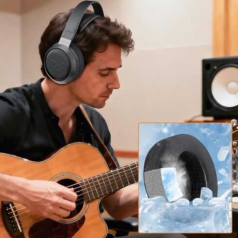 استبدال وسائد الأذن من جل التبريد من SOULWIT لسماعات الرأس Philips Fidelio X2HR/X3/X2/X1S، ووسائد الأذن بنسيج الحرير الجليدي، وإسفنج عالي الكثافة - أسود in Kuwait