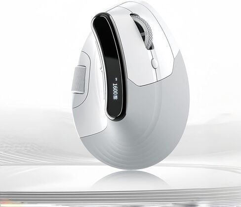 Ergonomic Vertical Mouse Wireless, Tri-Mode Bluetooth & 2.4G/USB-C Wired, Dual Scroll Wheel, OLED Display, 8000 DPI PixArt 3220, Rechargeable 700mAh Silent Office Mouse for Laptop, PC, Mac (Black) in Kuwait