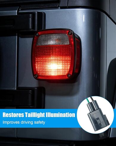 4-Wire Tail Light Connector Harness Plug Fit for Jeep Wrangler 2.4L 2.5L 4.0L 1998-2006 Replace 56018648AC 56018649AC 56018649AD 56018648AD, 2PCS in Kuwait
