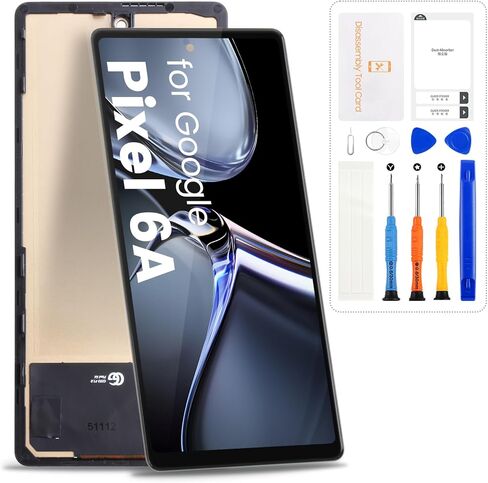 استبدال شاشة Google Pixel 6A لشاشة Pixel 6A LCD G1AZG، GX7AS، GB62Z أجزاء إصلاح مجموعة رقمنة الشاشة التي تعمل باللمس مع إطار (بدون وظيفة بصمة الإصبع، Incell) in Kuwait
