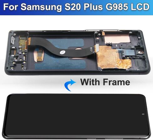 شاشة OLED لهاتف Samsung Galaxy S20 Plus 5G G986 بديلة لشاشة Samsung Galaxy S20 Plus G985 OLED مجموعة محول رقمي لشاشة تعمل باللمس مع أدوات (مع بصمة الإصبع، إطار أسود) in Kuwait