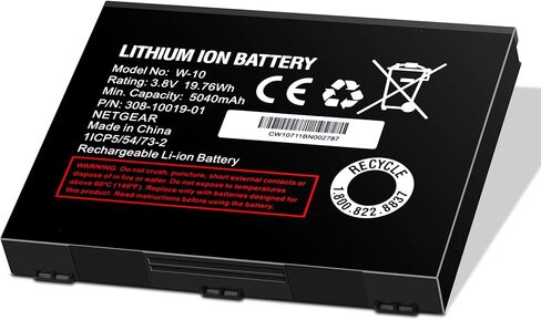 W-10 for Netgear MR1100 Battery - Replacement for Netgear Nighthawk M1 LTE MR1100, W-10 Mobile Hotspot Router Battery 5040mAh Model P/N: 308-10019-01 in Kuwait