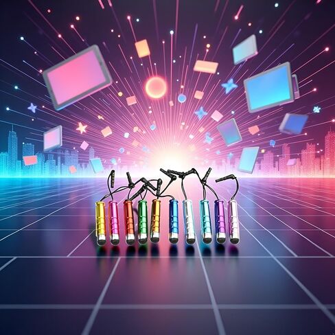 10 قطع من أقلام اللمس الصغيرة ذات السعة المقاومة التي تعمل باللمس، أقلام لمس قابلة للسحب للهواتف الذكية والكمبيوتر اللوحي - ملحقات معالجة ذكية بألوان عشوائية in Kuwait