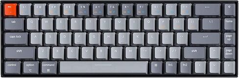 لوحة مفاتيح Keychron K6 Gaming Mechanicak لاسلكية/سلكية، تخطيط 65%، 68 مفتاحًا، لوحة مفاتيح بلوتوث مدمجة مع إضاءة خلفية بيضاء، تمرير N-Key، مفتاح Gateron G Pro Red لنظام التشغيل Mac Windows in Kuwait