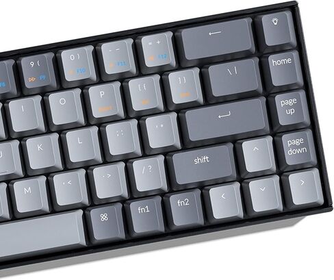 لوحة مفاتيح Keychron K6 Gaming Mechanicak لاسلكية/سلكية، تخطيط 65%، 68 مفتاحًا، لوحة مفاتيح بلوتوث مدمجة مع إضاءة خلفية بيضاء، تمرير N-Key، مفتاح Gateron G Pro Red لنظام التشغيل Mac Windows in Kuwait