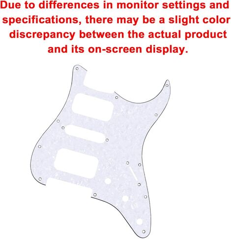 Banworks Strat HSH Pickguard مع فتحة هامبوكر مفتوحة الزاوية، لوحة خدش ذات 4 طبقات و11 فتحة للولايات المتحدة الأمريكية/المكسيكية Fender Standard Stratocaster Strat ST JT/HB-34 لؤلؤة بيضاء in Saudi Arabia