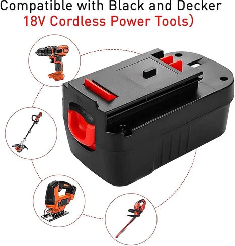 2-Pack [Upgraded to 3600mAh] HPB18 Replacement for Black and Decker 18V Battery Compatible with B-lack and Decker 18 Volt Battery Ni-Mh 244760-00 A1718 FS18FL FSB18 Firestorm Cordless Tools (Red) in Saudi Arabia