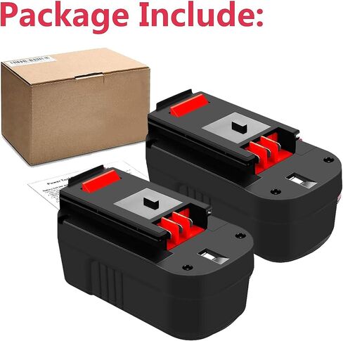 2-Pack [Upgraded to 3600mAh] HPB18 Replacement for Black and Decker 18V Battery Compatible with B-lack and Decker 18 Volt Battery Ni-Mh 244760-00 A1718 FS18FL FSB18 Firestorm Cordless Tools (Red) in Saudi Arabia
