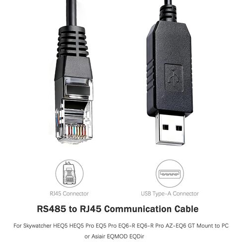 PL2303 USB to RJ45 8P8C Hand Controller Cable for Skywatcher HEQ5 HEQ5 Pro EQ5 Pro EQ6-R EQ6-R Pro AZ-EQ6 GT Mount to PC or Asiair EQMOD EQDir, 1.8m/5.9ft (Black) in Kuwait