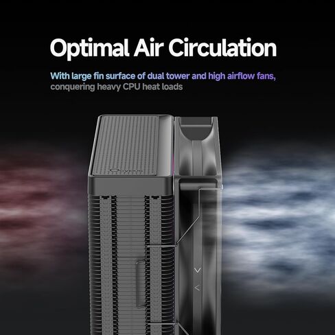 Delta A40 ARGB CPU Air Cooler,120mm Hydraulic Bearing Silence PWM Fan, UP to 2000 RPM, 4 Copper Heat Pipes,TDP 220W,ARGB PC Cooler Fan for AMD AM4/AM5,Intel LGA 115X/1200/1700/1851,BK in Kuwait