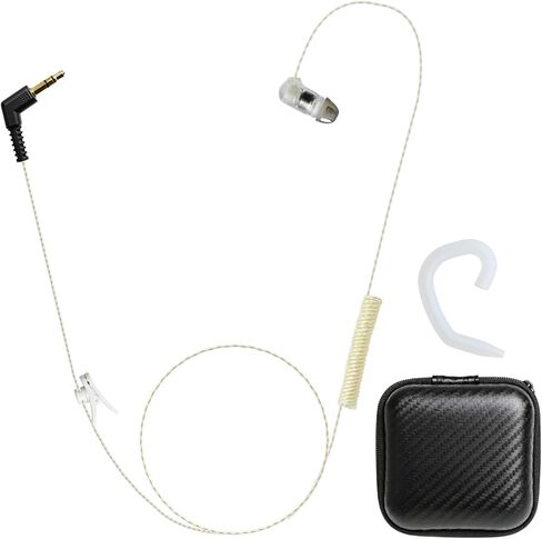 WODASEN 3.5mm Tubeless Listen Only Earpiece HDLO Convert High Definition FBI Certified Clear Stealth for Police Law Enforcement Use in Kuwait