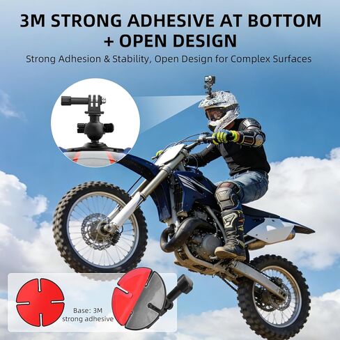 2Pack Helmet Flexible Adhesive Mount for Insta360, 360° Adjustable Sticky Holder with Safety Buckle for GoPro, Insta 360 X5/X4/Ace Pro 2/GO 3S, for DJI Action 6 5 4 Motorcycle Ski Accessories in Kuwait