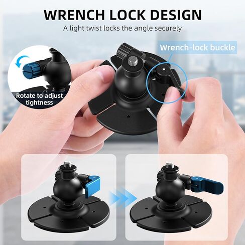 2Pack Helmet Flexible Adhesive Mount for Insta360, 360° Adjustable Sticky Holder with Safety Buckle for GoPro, Insta 360 X5/X4/Ace Pro 2/GO 3S, for DJI Action 6 5 4 Motorcycle Ski Accessories in Kuwait