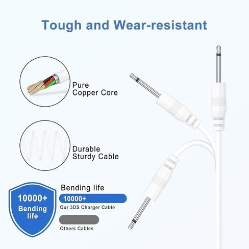 Vancle 2 حزمة كابل شحن DC - USB إلى DC 2.5 مم سلك شاحن سريع لأجهزة التجميل كابل شحن مدلك سلك شاحن in Kuwait