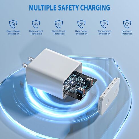 كتلة شحن USB C سريعة 45 وات Apple 17 16 15، قابس شاحن Apple 2 حزمة وأسلاك كابل USB C بطول 10 أقدام، شاحن iPhone 17 شحن سريع، متوافق مع iPhone 17/16/15/Air/Pro/Pro Max/e/Plus/iPad/AirPods in Kuwait