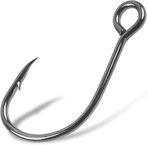 Inline Single Hooks,50pcs Fishing in Line Hook Single Replacement Hooks for Treble Hook Hard Lures Large Eye/Barbed Saltwater Freshwater 6 Sizes Avaliable in Kuwait