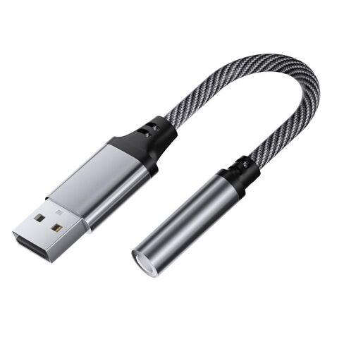 Hididi USB إلى 3.5 ملم محول مقبس الصوت، TRRS USB إلى Aux بطاقة صوت ستيريو خارجية لسماعات الرأس والكمبيوتر in Kuwait