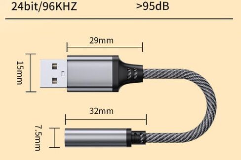 Hididi USB إلى 3.5 ملم محول مقبس الصوت، TRRS USB إلى Aux بطاقة صوت ستيريو خارجية لسماعات الرأس والكمبيوتر in Kuwait
