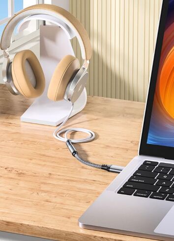 Hididi USB إلى 3.5 ملم محول مقبس الصوت، TRRS USB إلى Aux بطاقة صوت ستيريو خارجية لسماعات الرأس والكمبيوتر in Kuwait