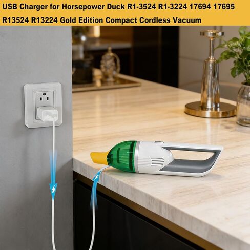 Charger for Horsepower Duck R1-3524 R1-3224 17694 17695 R13524 R13224 Gold Edition Compact Cordless Vacuum 7.4V 2000mAh Battery Power Adapter Cord in Kuwait