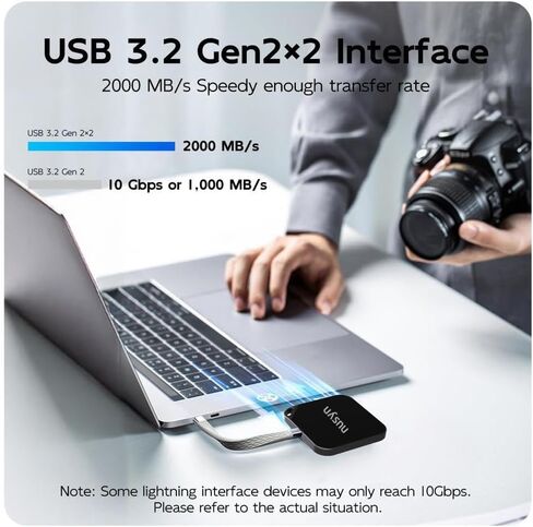 NSP33 2 تيرابايت SSD محمول مغناطيسي، حتى 2000 ميجابايت/ثانية، USB-C، USB 3.2 Gen 2x2، غطاء من الألومنيوم + الزجاج، يدعم تسجيل iPhone، متوافق مع الأجهزة اللوحية وأجهزة الكمبيوتر والهواتف الذكية وأجهزة الكمبيوتر - أسود in Kuwait