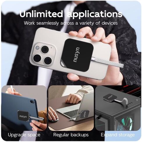 NSP33 2 تيرابايت SSD محمول مغناطيسي، حتى 2000 ميجابايت/ثانية، USB-C، USB 3.2 Gen 2x2، غطاء من الألومنيوم + الزجاج، يدعم تسجيل iPhone، متوافق مع الأجهزة اللوحية وأجهزة الكمبيوتر والهواتف الذكية وأجهزة الكمبيوتر - أسود in Kuwait