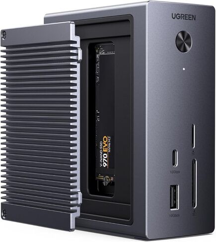 UGREEN Revodok NVMe Docking Station 10-in-1 USB-C Hub 4K@60Hz HDMI, M.2 NVMe SSD Enclosure, 10Gbps USB-C/A, 100W PD Charging, Gigabit Ethernet, SD/TF for MacBook M5, Mac mini M4, Windows Laptop in Kuwait