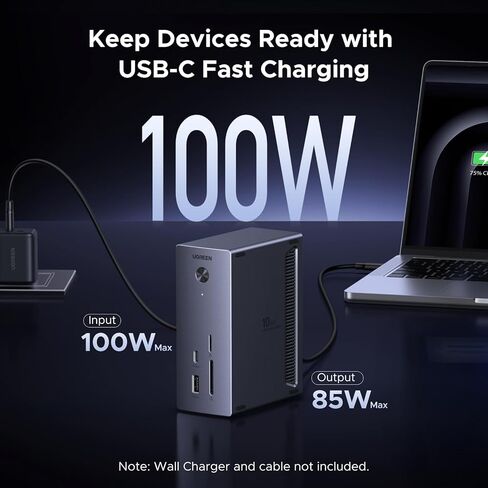 UGREEN Revodok NVMe Docking Station 10-in-1 USB-C Hub 4K@60Hz HDMI, M.2 NVMe SSD Enclosure, 10Gbps USB-C/A, 100W PD Charging, Gigabit Ethernet, SD/TF for MacBook M5, Mac mini M4, Windows Laptop in Kuwait