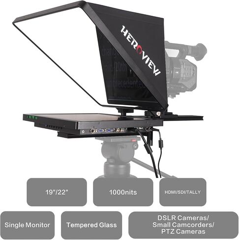 جهاز Heroview مقاس 19 بوصة XBASE من سلسلة XBASE عالية السطوع وشاشة واحدة للاستديو 1000nits HDMI/SDI/VGA/Tally، يتضمن برنامج، زجاج مقسى سهل الإعداد، للاستوديوهات، والمقابلات، والبث المباشر، والتعليم in Kuwait