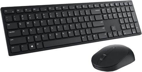 Dell KM5221W Pro Wireless Keyboard & Mouse, UK (QWERTY), 2.4GHz, 128-bit AES encryption, 4000 dpi, Windows, Apple, Android, Linux & Chrome, (Black) in Kuwait