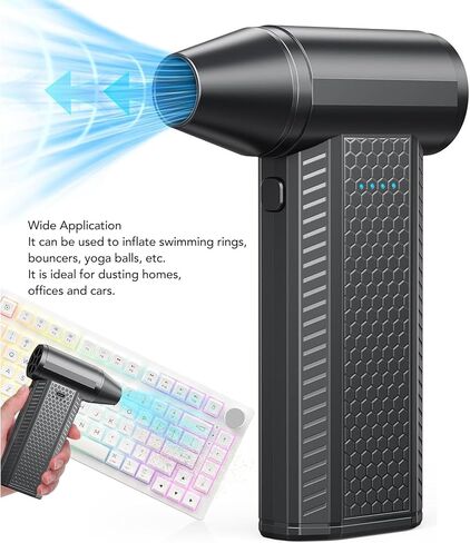 Electric Air Duster 130000RPM Speed 4 Gears Adjustable Compact USB C Charging 3000mAh Battery Portable Blower for Keyboard Swim Rings Yoga Balls in Kuwait